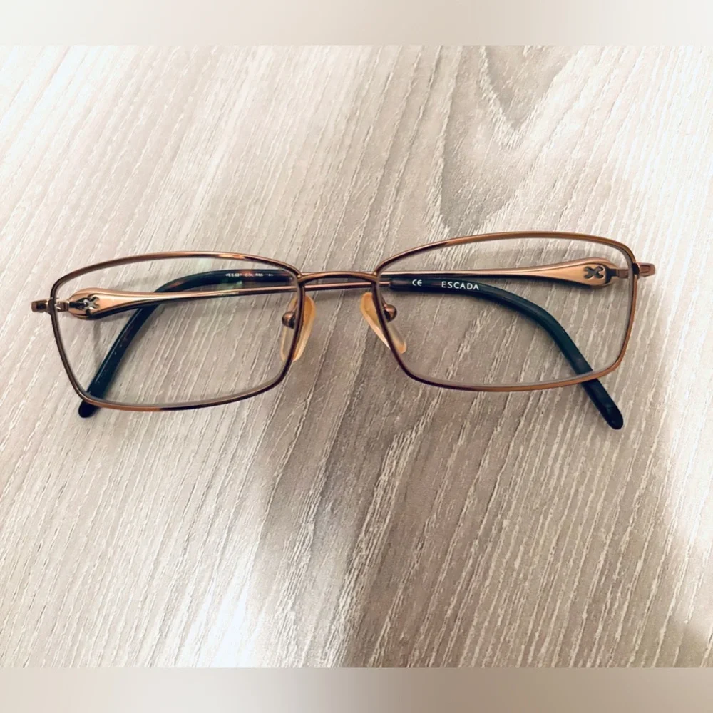 Escada Eyeglass Frames Only Women's‎ Tortoise & Rhinestone Full Rim, Lightweight